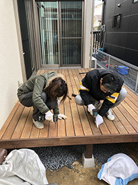ウッドデッキDIY施主